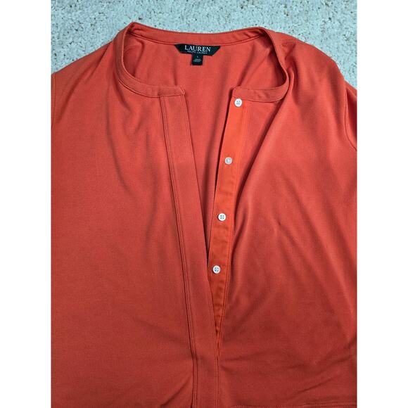Lauren Ralph Lauren Long Shirt Womens Long Sleeve Half Button Size Large - Picture 7 of 12